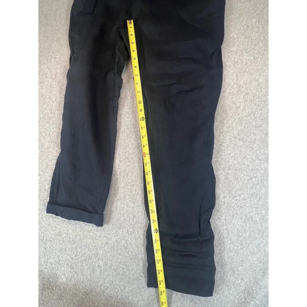 H&M Premium Selection Linen Pants Women Small Black Elastic Drawstring NEW